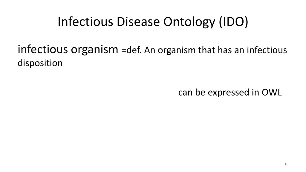 infectious disease ontology ido