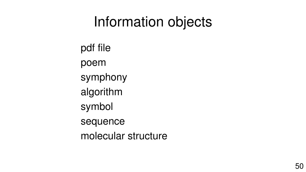 information objects