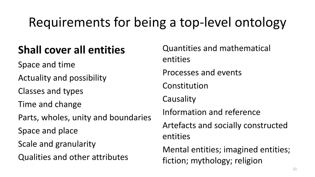 requirements for being a top level ontology 1