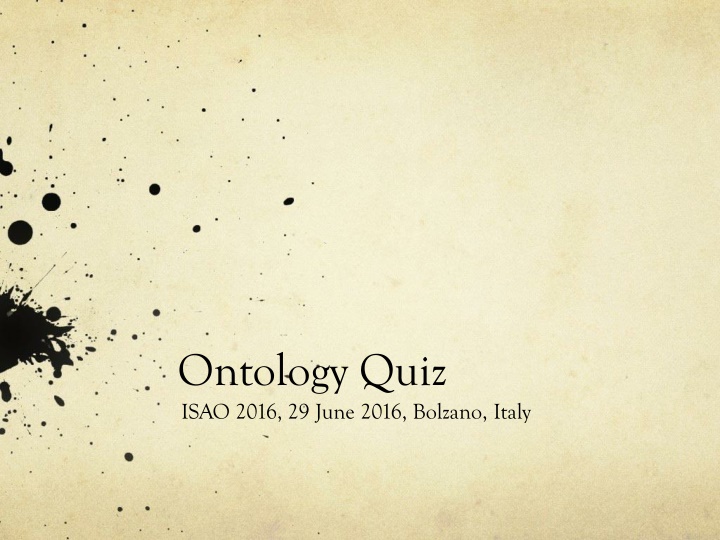 ontology quiz isao 2016 29 june 2016 bolzano italy