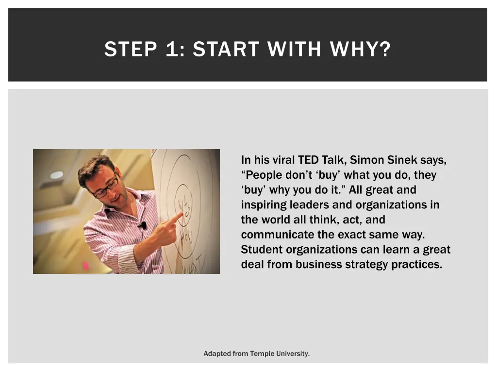 step 1 start with why