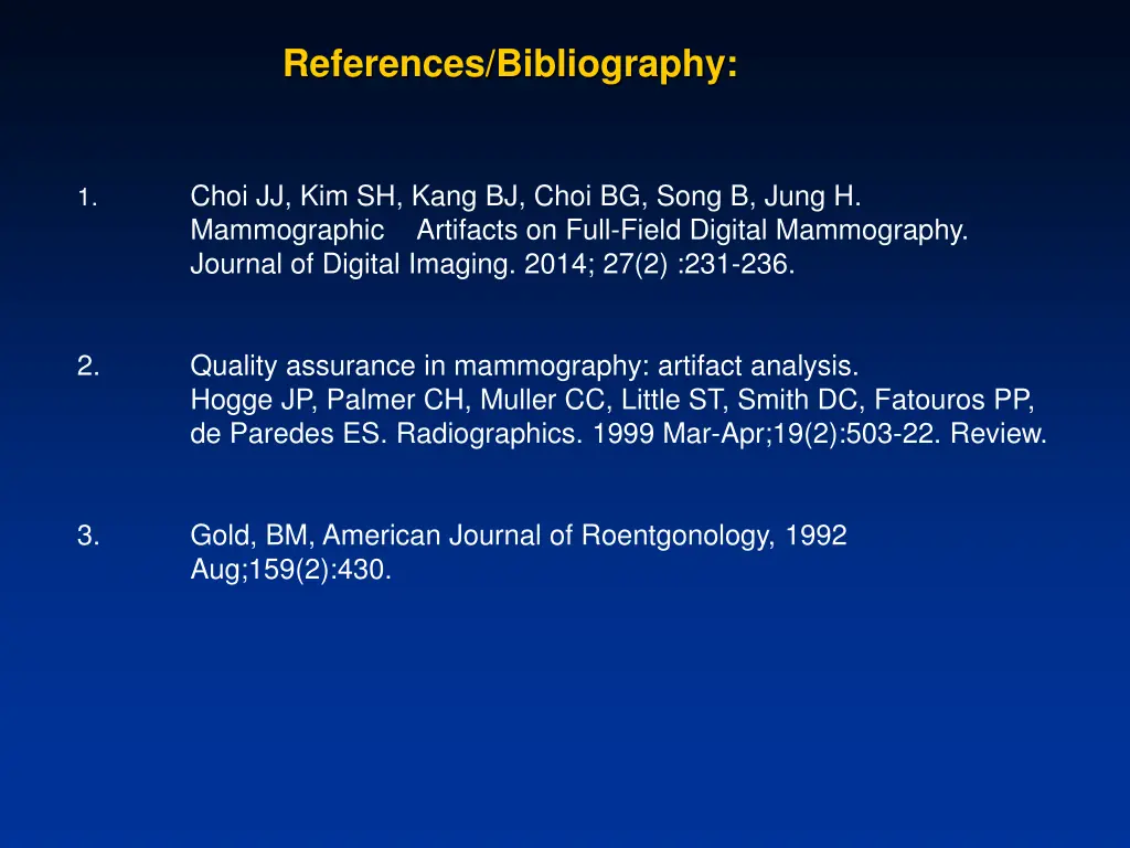 references bibliography