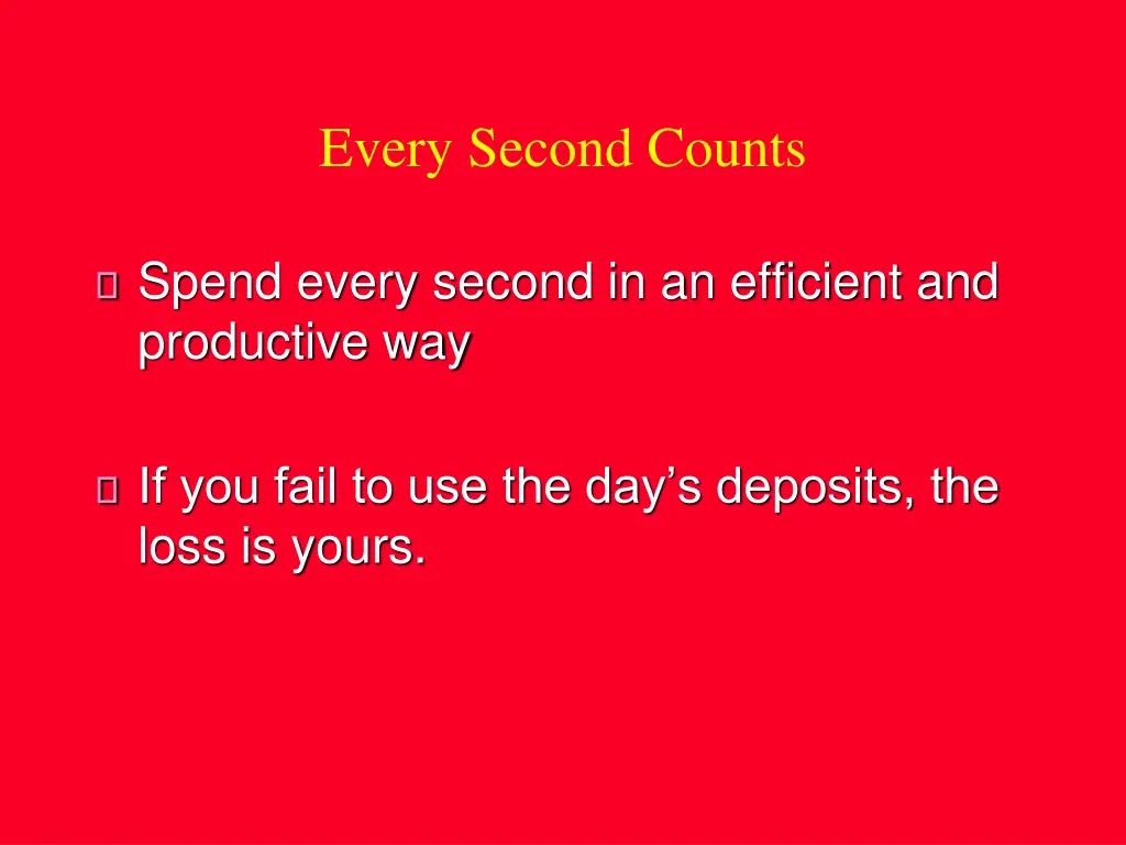 every second counts