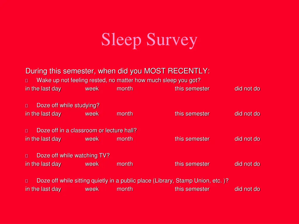 sleep survey