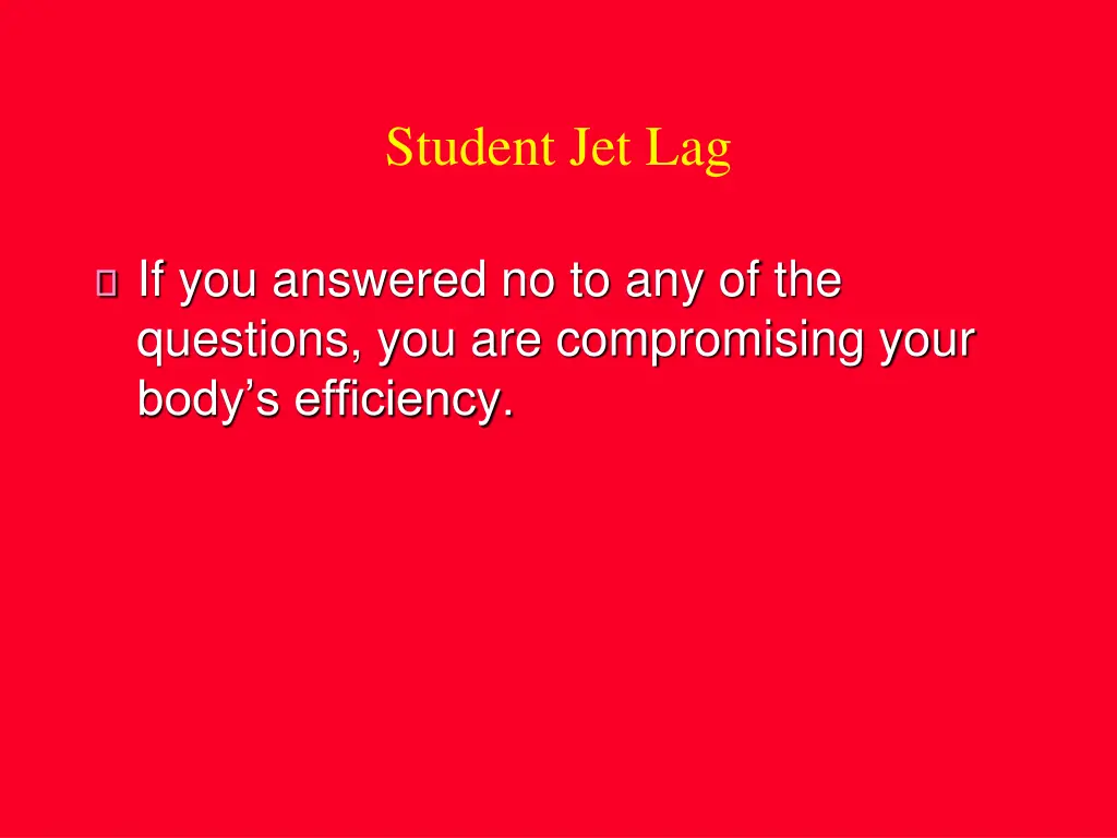 student jet lag