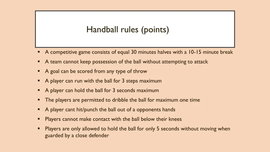 handball rules points