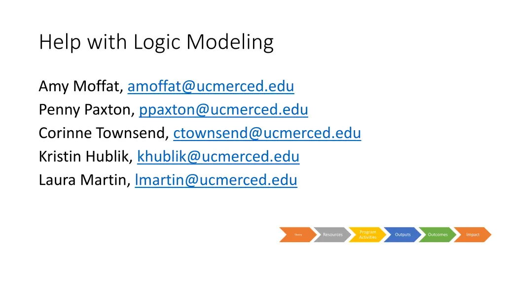 help with logic modeling