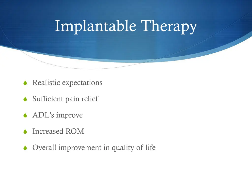 implantable therapy