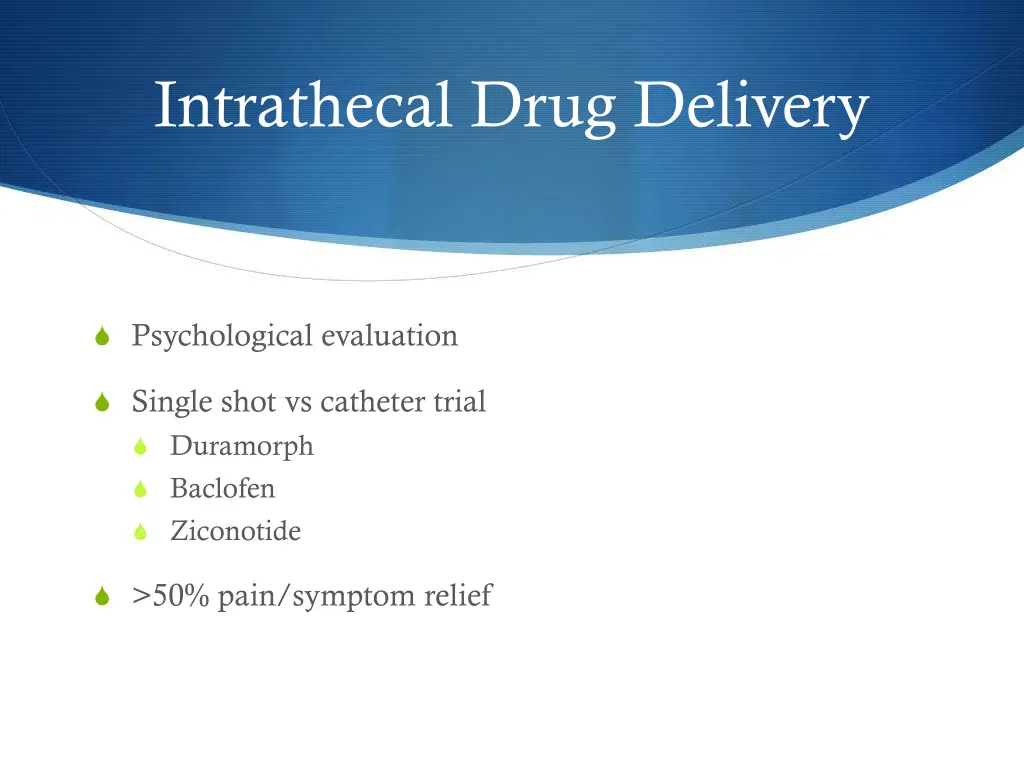 intrathecal drug delivery