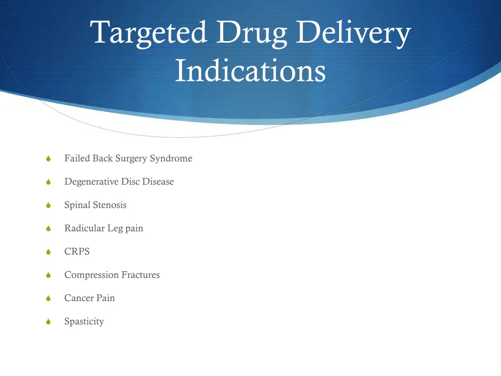 targeted drug delivery indications