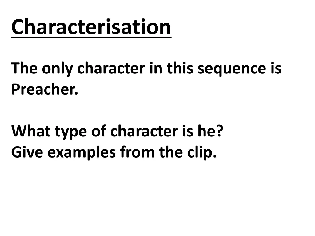 characterisation 2