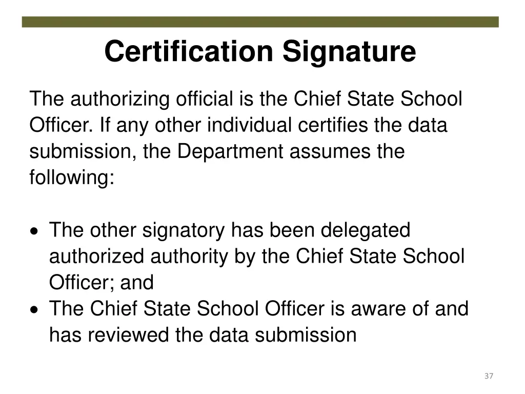 certification signature