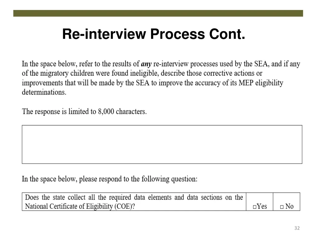 re interview process cont