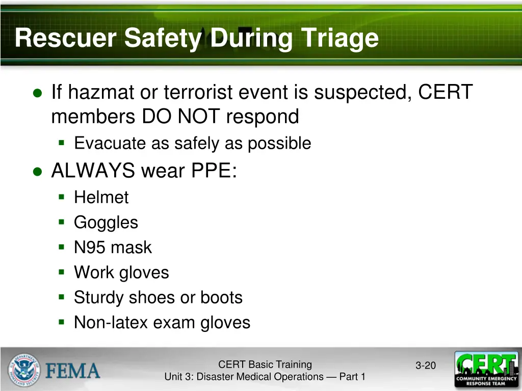 rescuer safety during triage