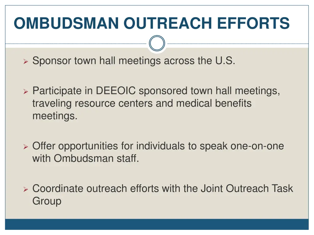 ombudsman outreach efforts