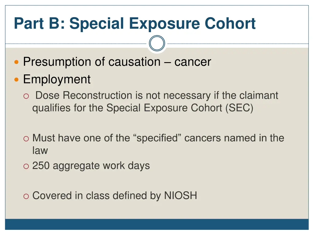 part b special exposure cohort