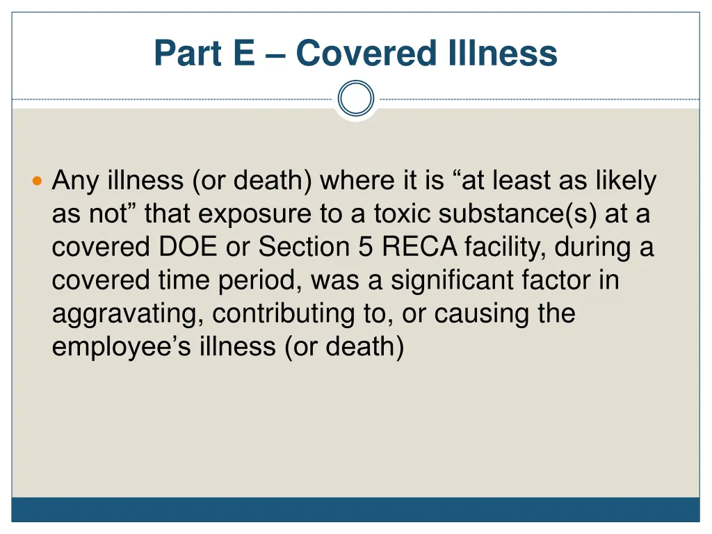 part e covered illness