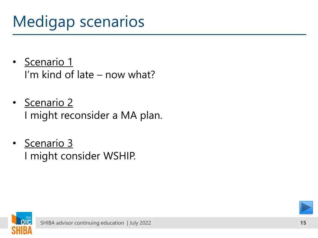 medigap scenarios