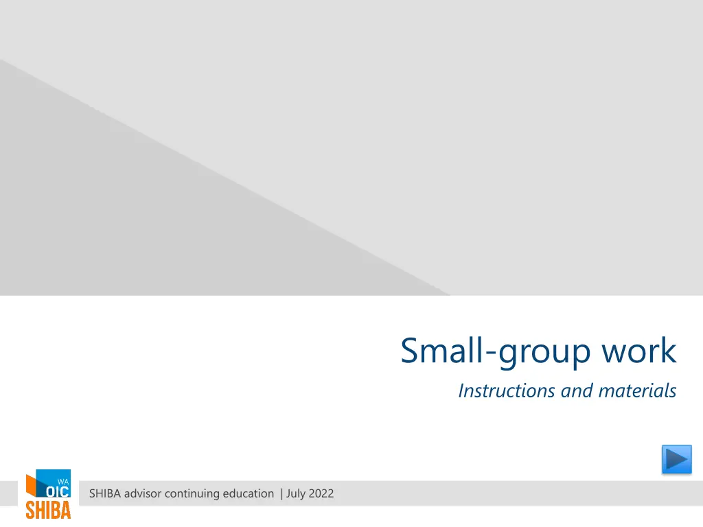 small group work instructions and materials