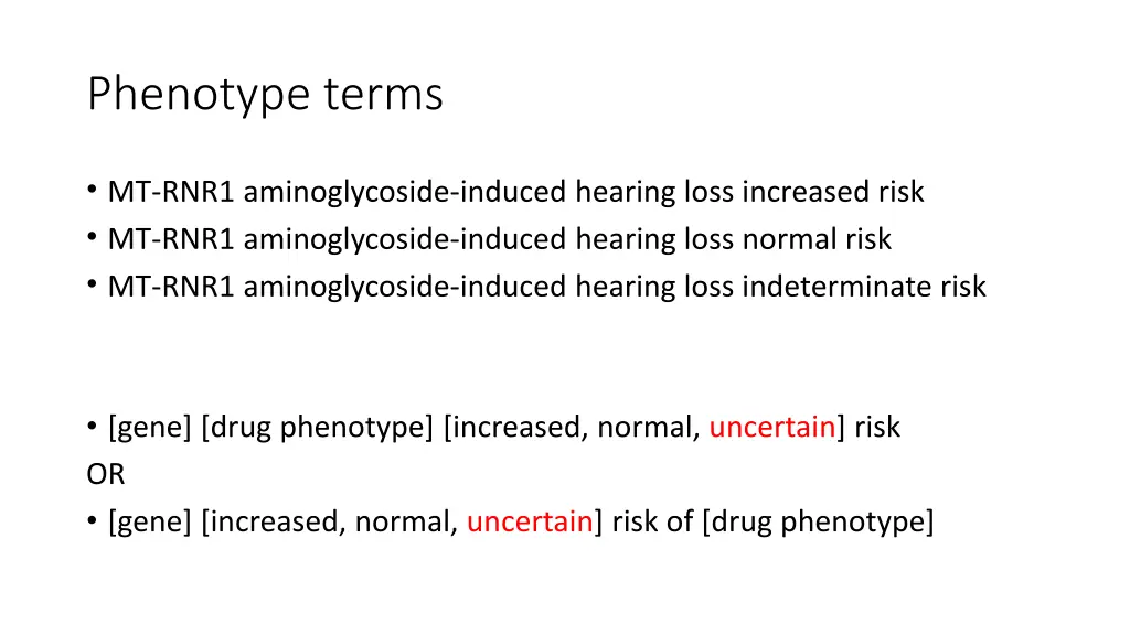 phenotype terms