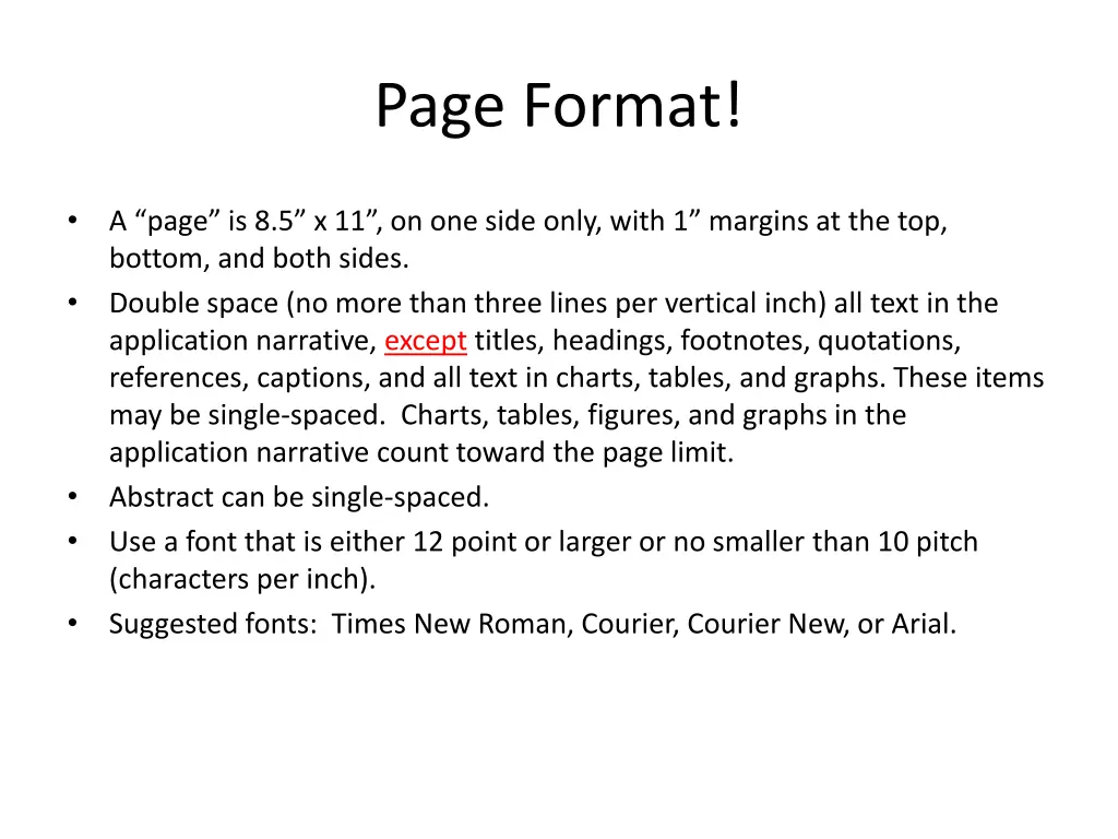 page format