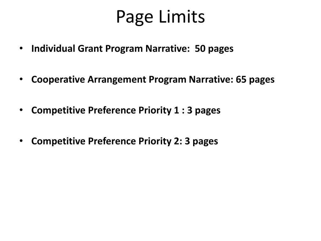 page limits