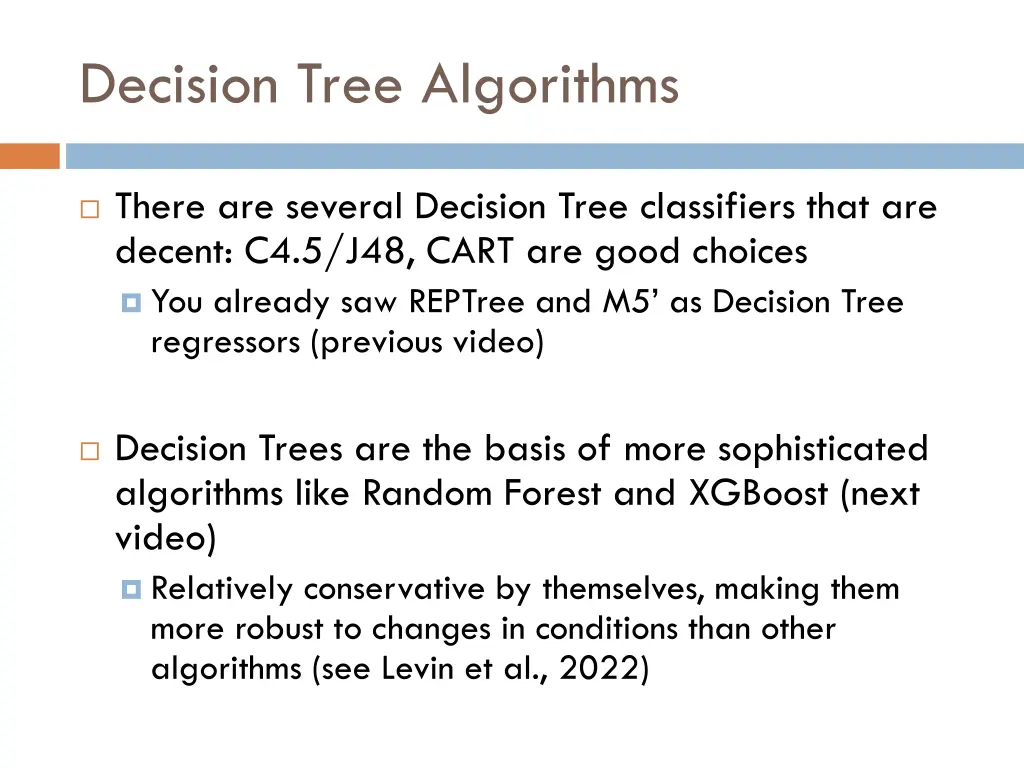 decision tree algorithms