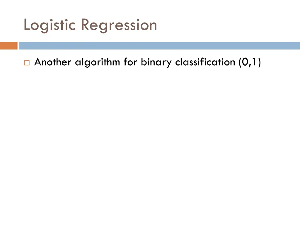 logistic regression