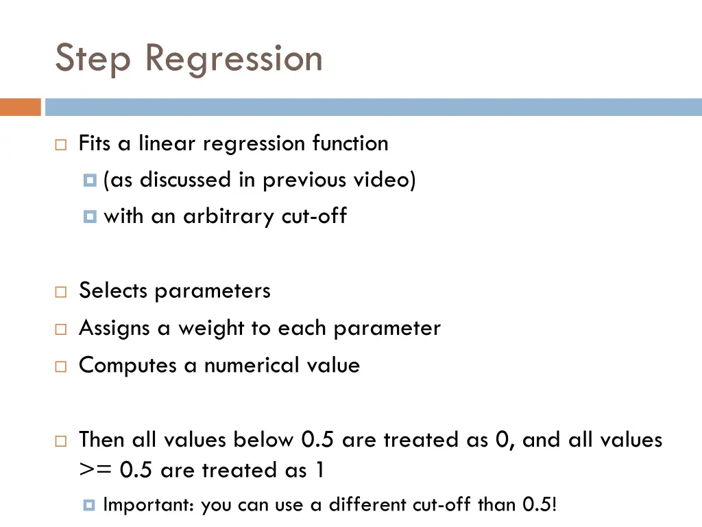 step regression 1