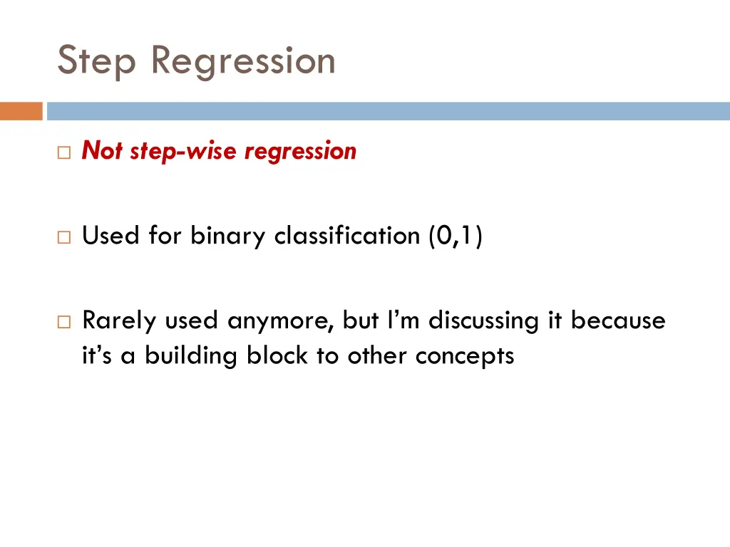 step regression