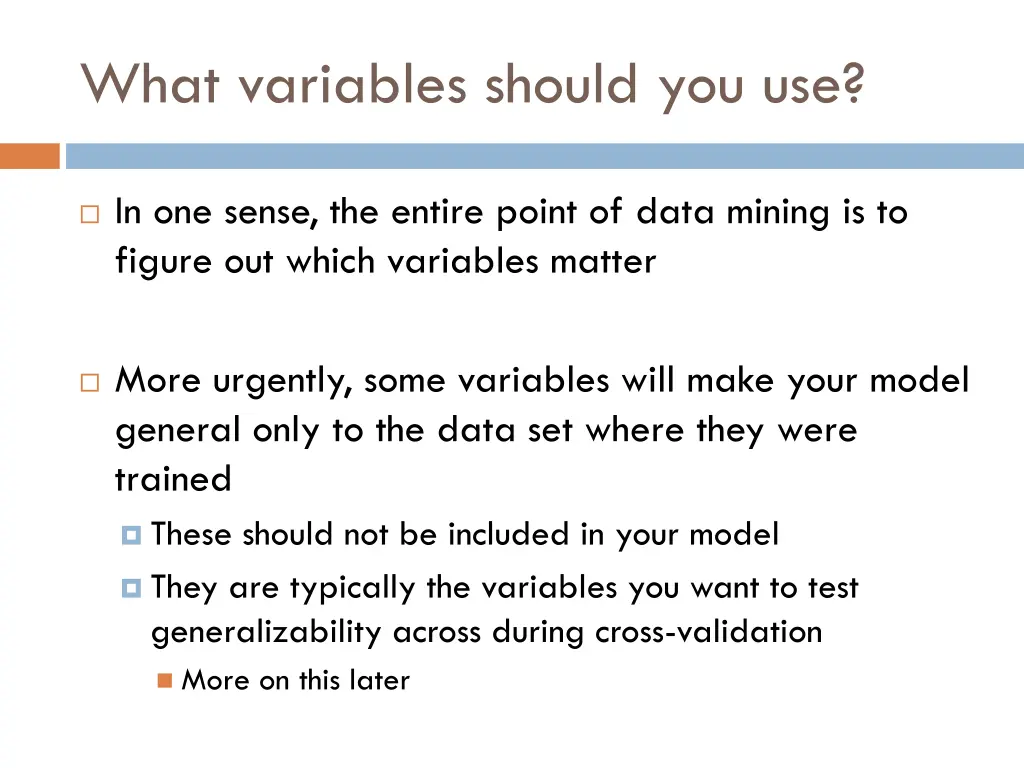 what variables should you use 2