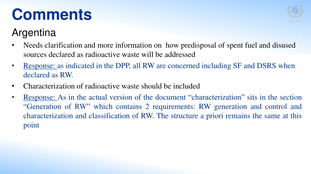 comments argentina needs clarification and more