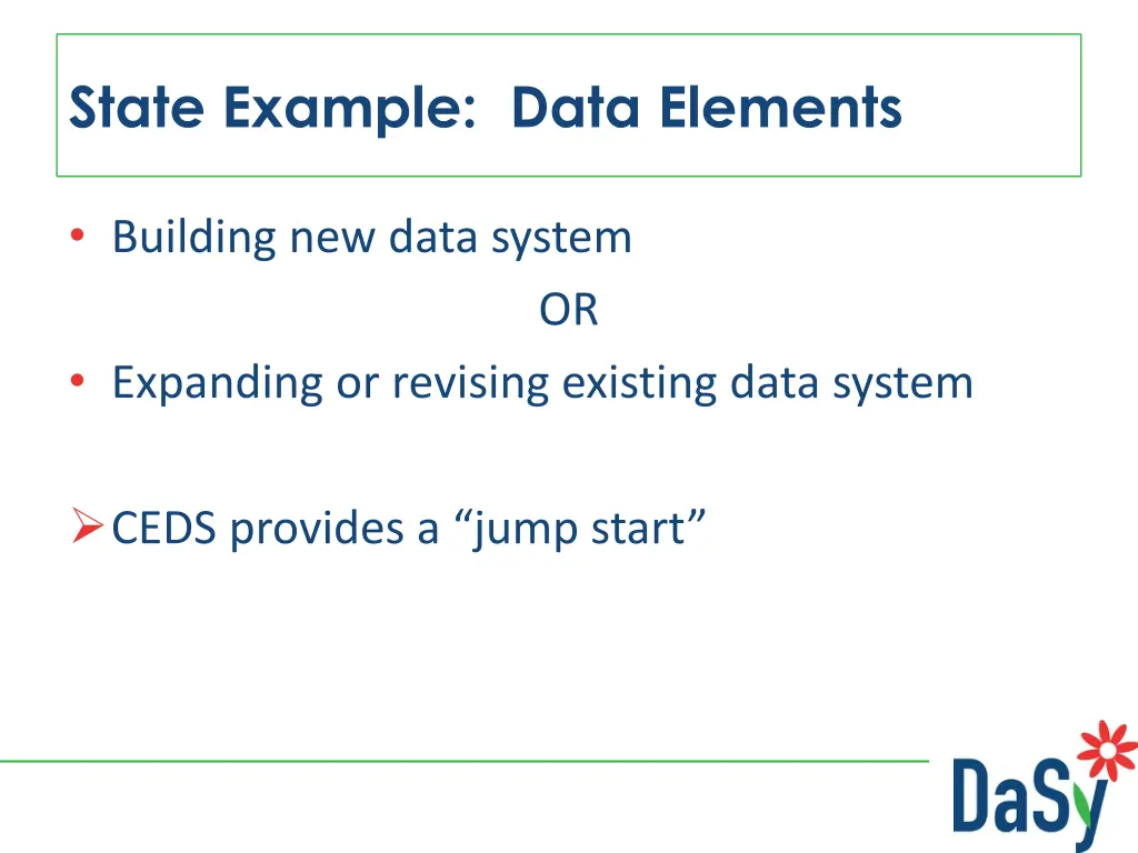 state example data elements