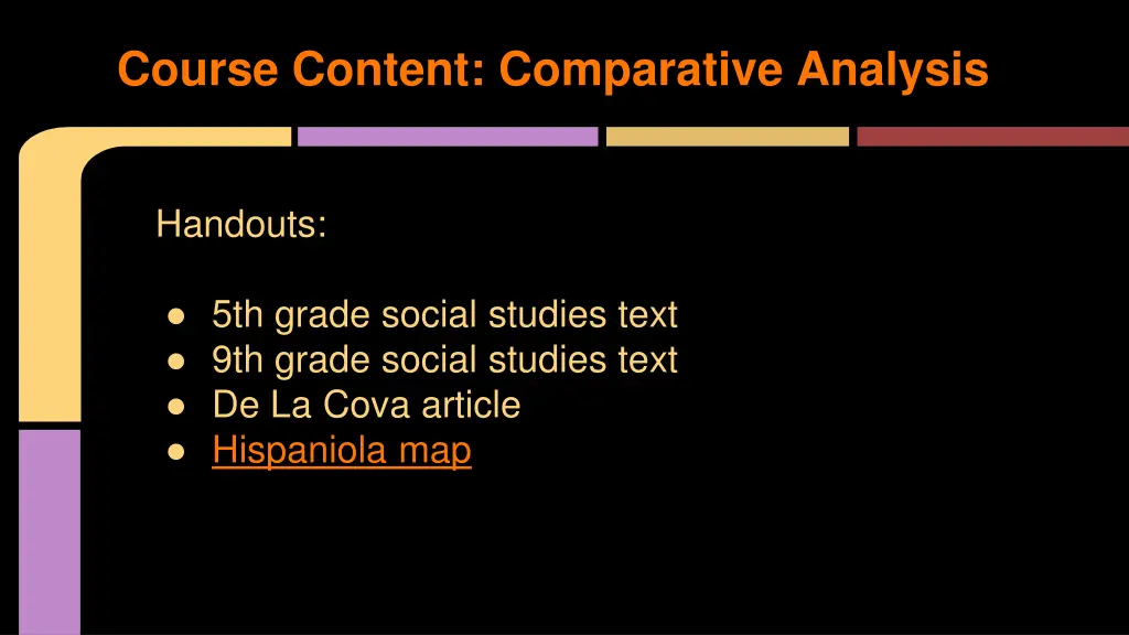 course content comparative analysis