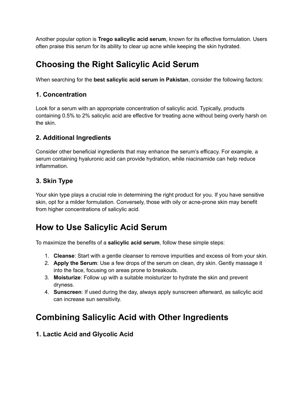 another popular option is trego salicylic acid