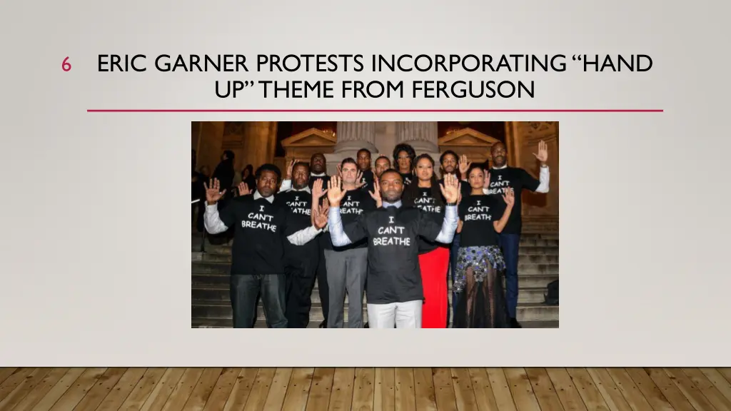 eric garner protests incorporating hand up theme