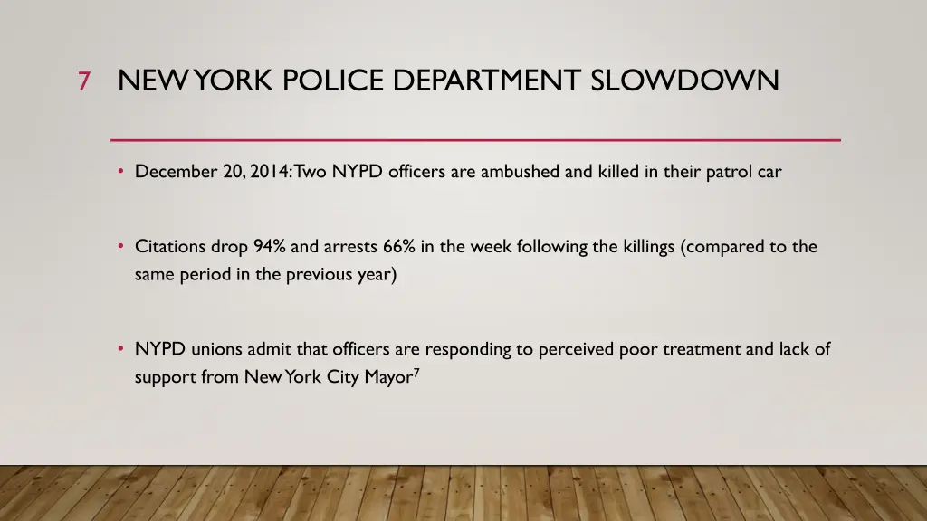 new york police department slowdown