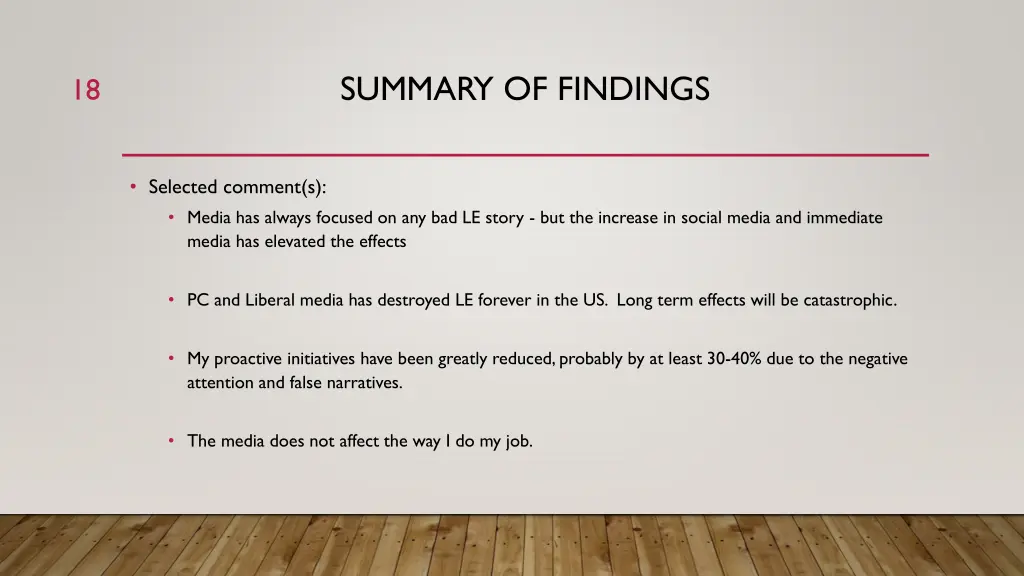 summary of findings 2