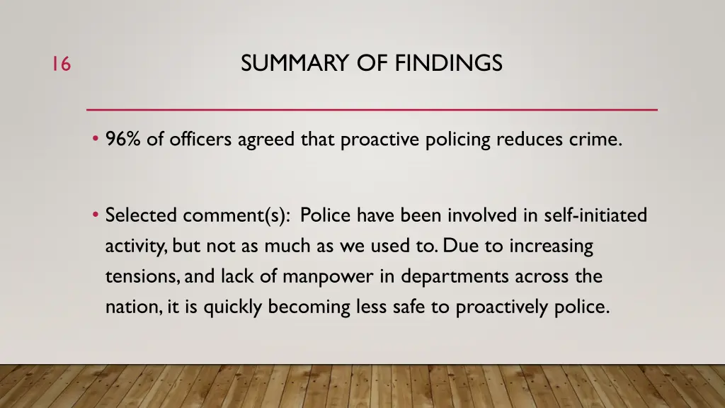 summary of findings