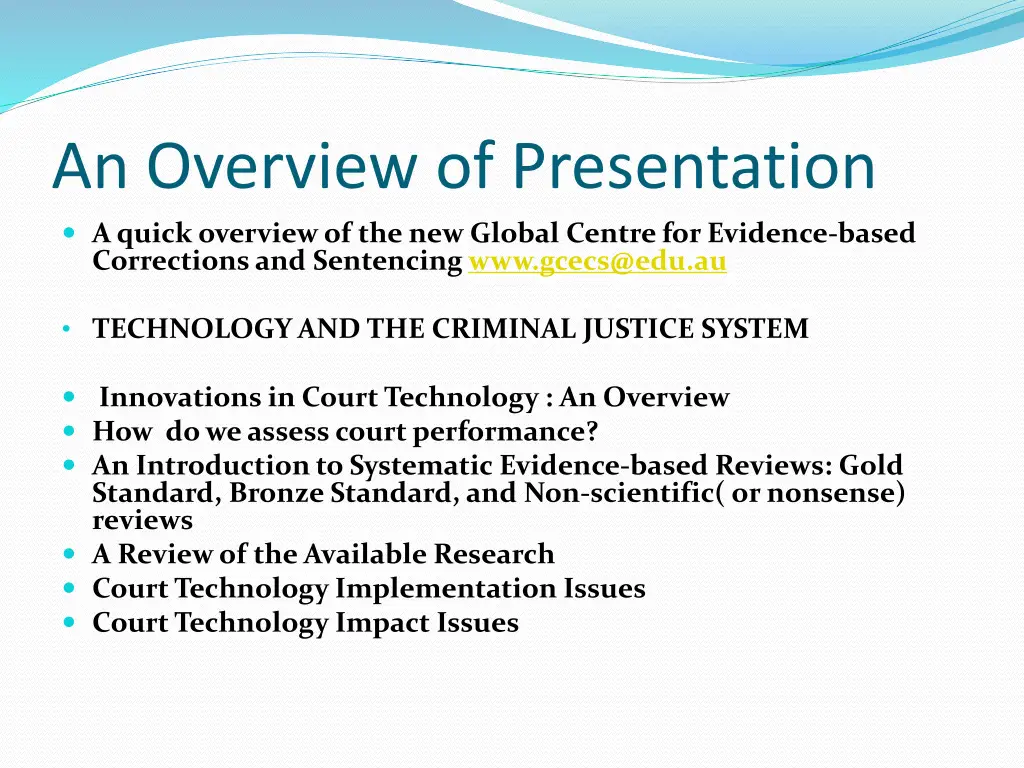 an overview of presentation