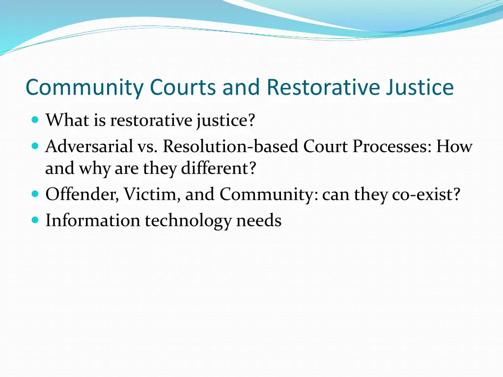 community courts and restorative justice