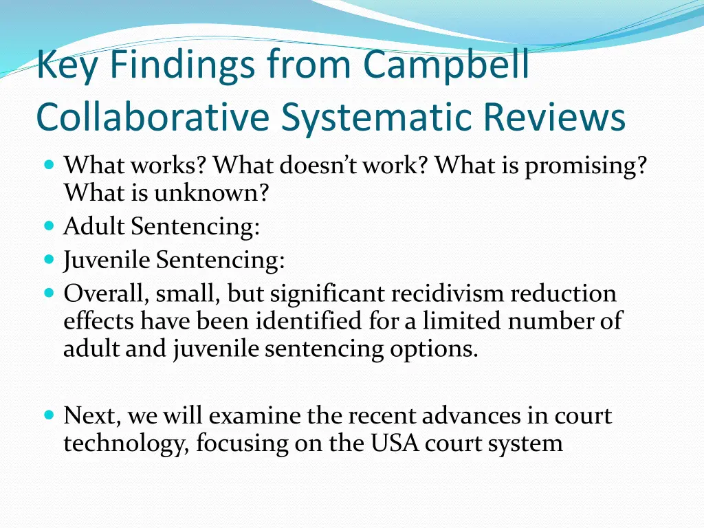 key findings from campbell collaborative