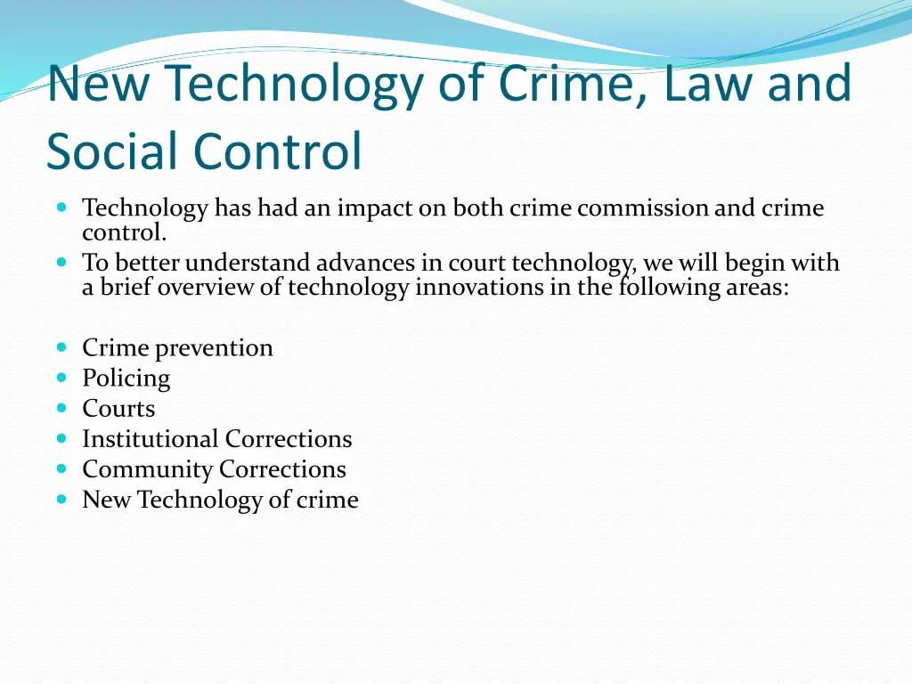 new technology of crime law and social control