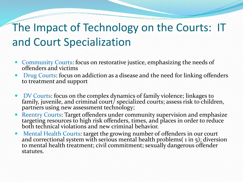 the impact of technology on the courts