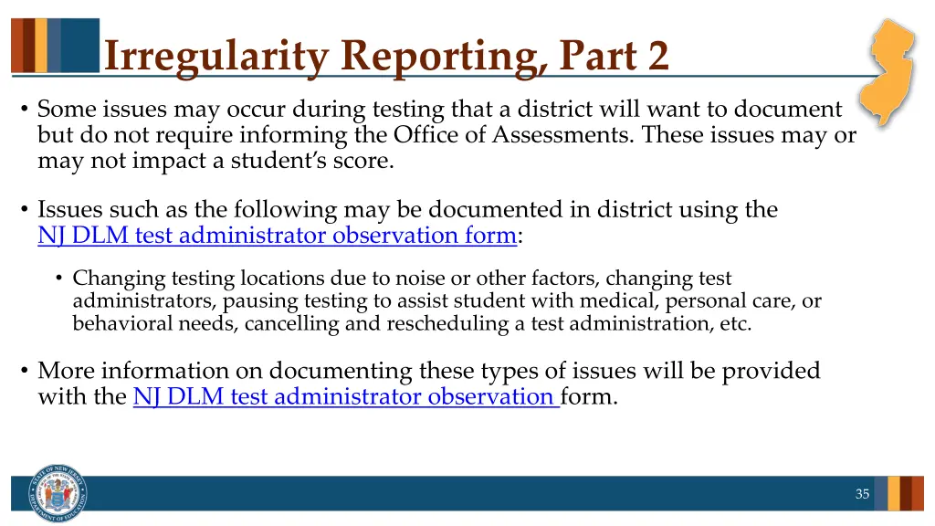 irregularity reporting part 2