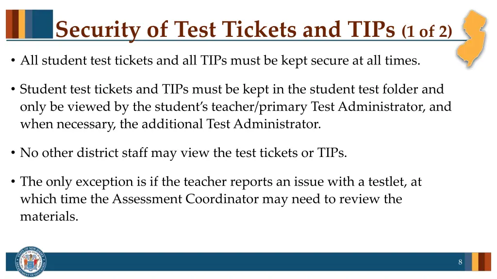 security of test tickets and tips 1 of 2