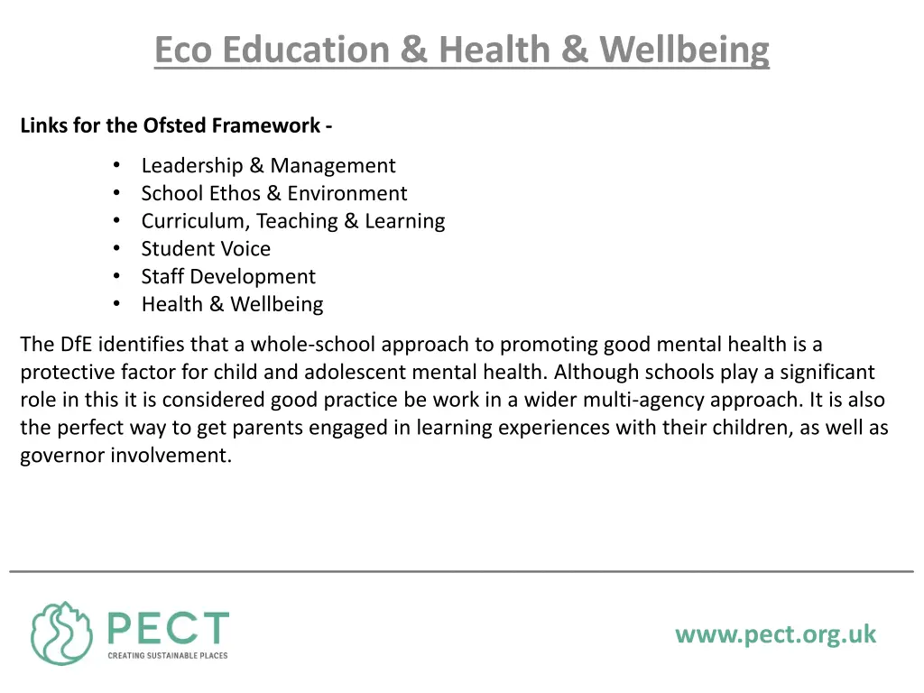 eco education health wellbeing