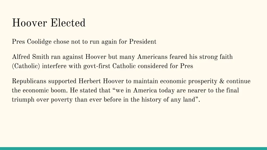 hoover elected