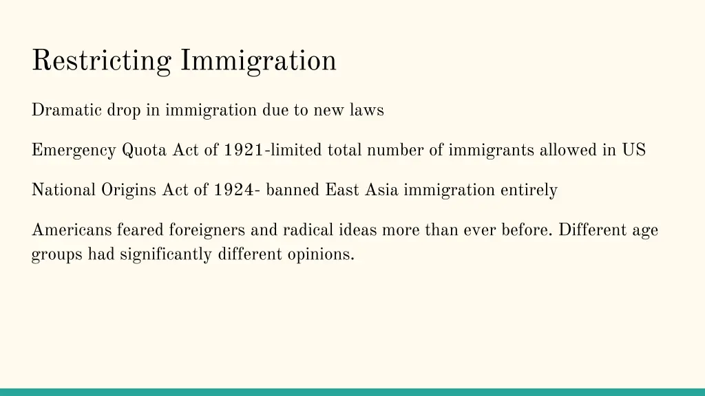 restricting immigration