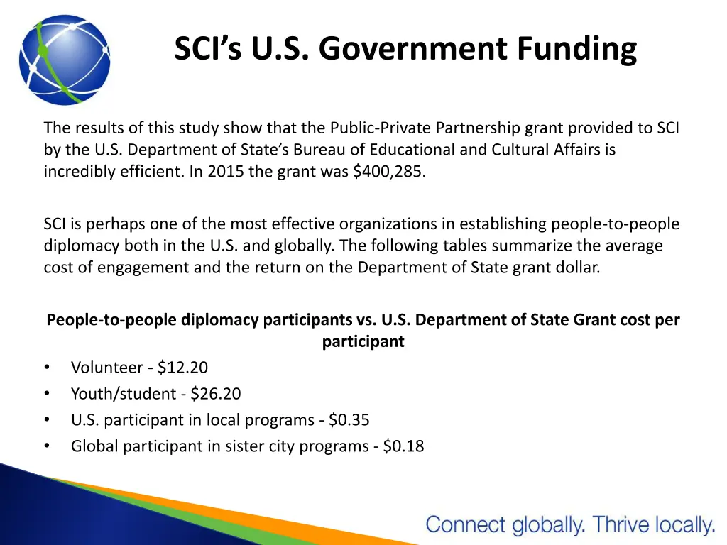 sci s u s government funding